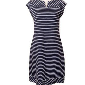 Banana Republic, Navy/ White Striped Dress Size Medium Nautical